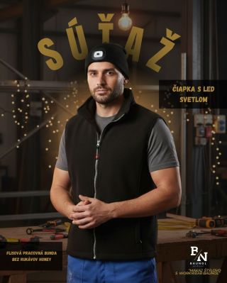 🎄 Ďalšia adventná súťaž je spustená! Tentokrát hráme o set - Flísová pracovná bunda bez rukávov HONEY + čiapka s LED...
